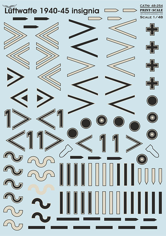Print Scale PSL48254 1:48 Luftwaffe 1940-45 insignia