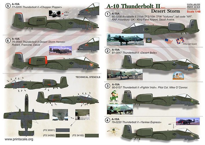 Print Scale PSL48255 1:48 Fairchild A-10A Thunderbolt