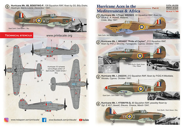 Print Scale PSL48256 1:48 Hawker Hurricane Aces in the Mediterranean & Africa