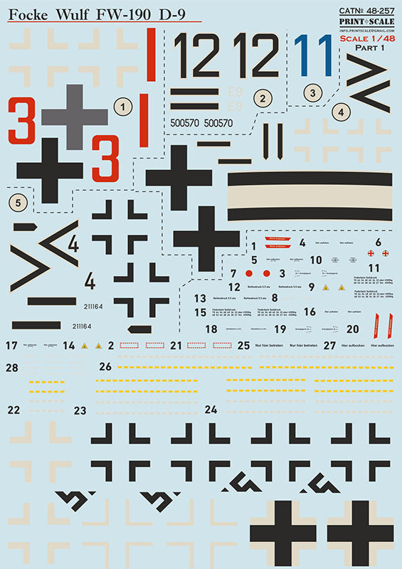 Print Scale PSL48257 1:48 Focke-Wulf Fw-190D-9 Part-1 1