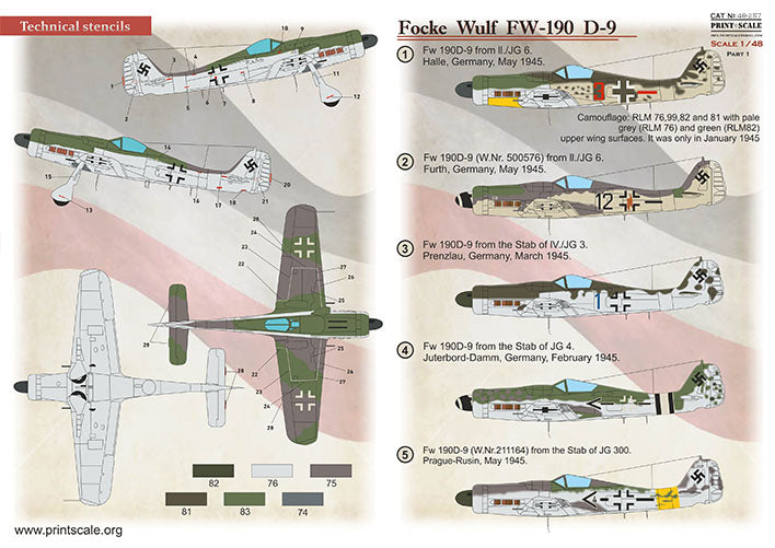 Print Scale PSL48257 1:48 Focke-Wulf Fw-190D-9 Part-1 1