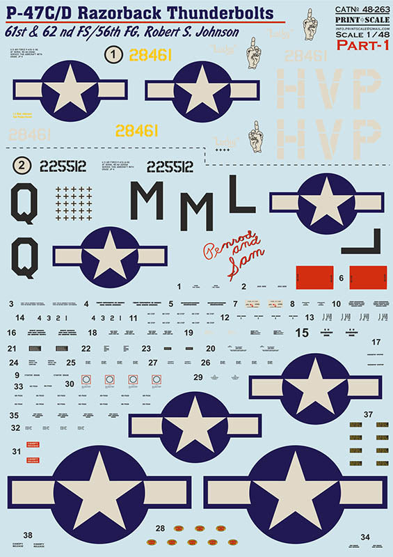 Print Scale PSL48263 1:48 Republic P-47 C/D Razorback Robert S