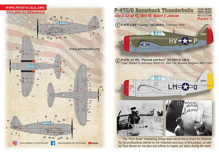 Print Scale PSL48263 1:48 Republic P-47 C/D Razorback Robert S
