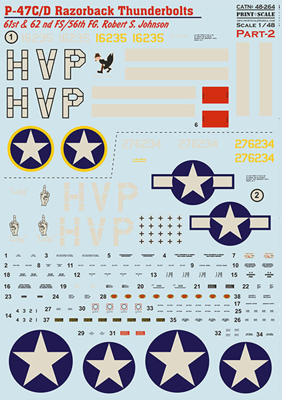 Print Scale PSL48264 1:48 Republic P-47C/P-47D Razorback Robert S