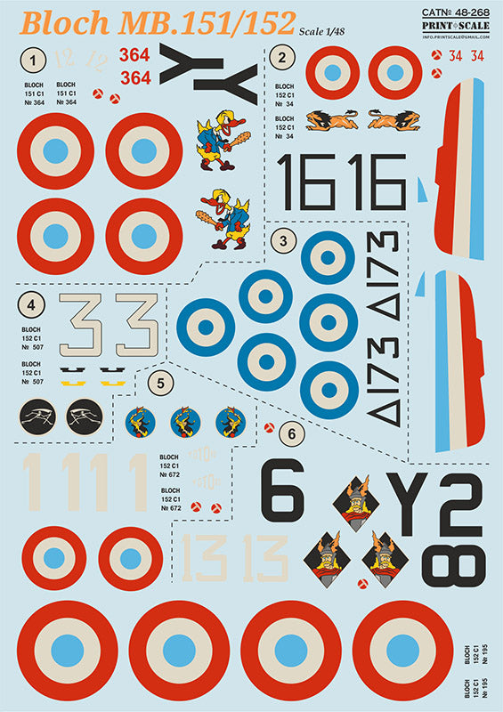 Print Scale PSL48268 1:48 Bloch MB.151/152 1