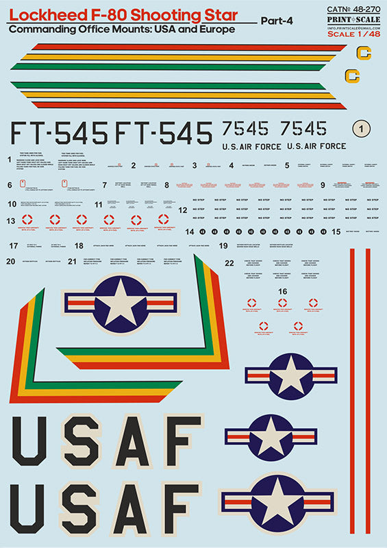 Print Scale PSL48270 1:48 Lockheed F-80 Shooting Star Part 4 1