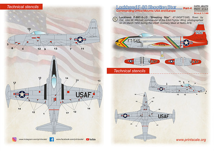 Print Scale PSL48270 1:48 Lockheed F-80 Shooting Star Part 4 1
