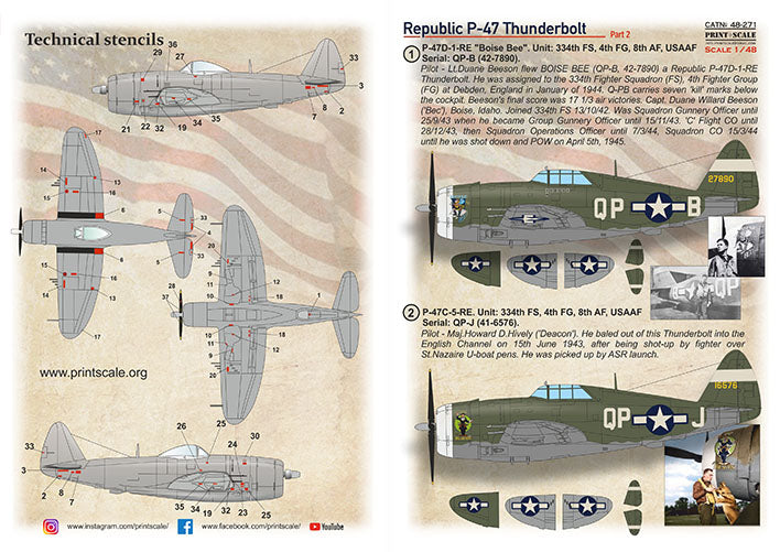 Print Scale PSL48271 1:48 Republic P-47 Thunderbolt Part 2 1