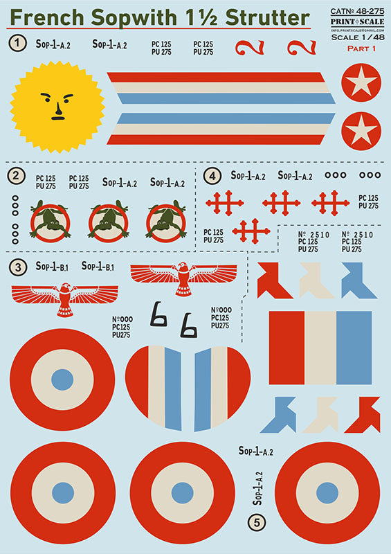 Print Scale PSL48275 1:48 Sopwith 1 1/2 Strutter_decals Part 1 1