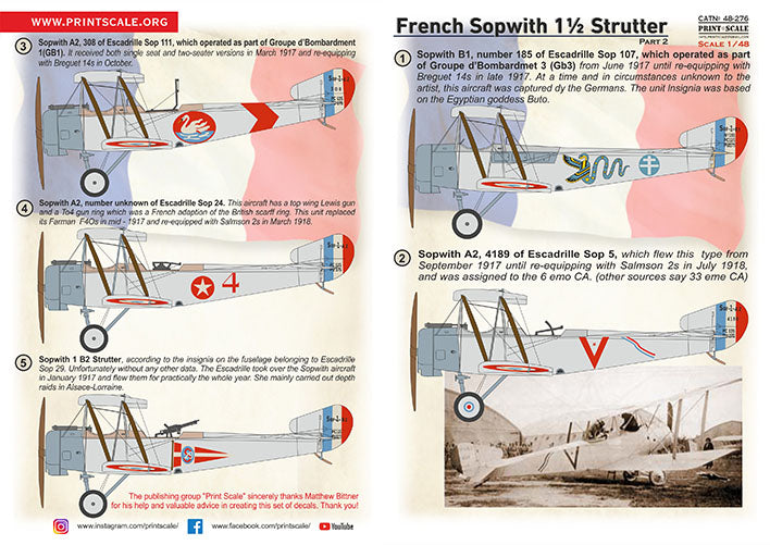 Print Scale PSL48276 1:48 Sopwith 1 1/2 Strutter_decals Part 2 1