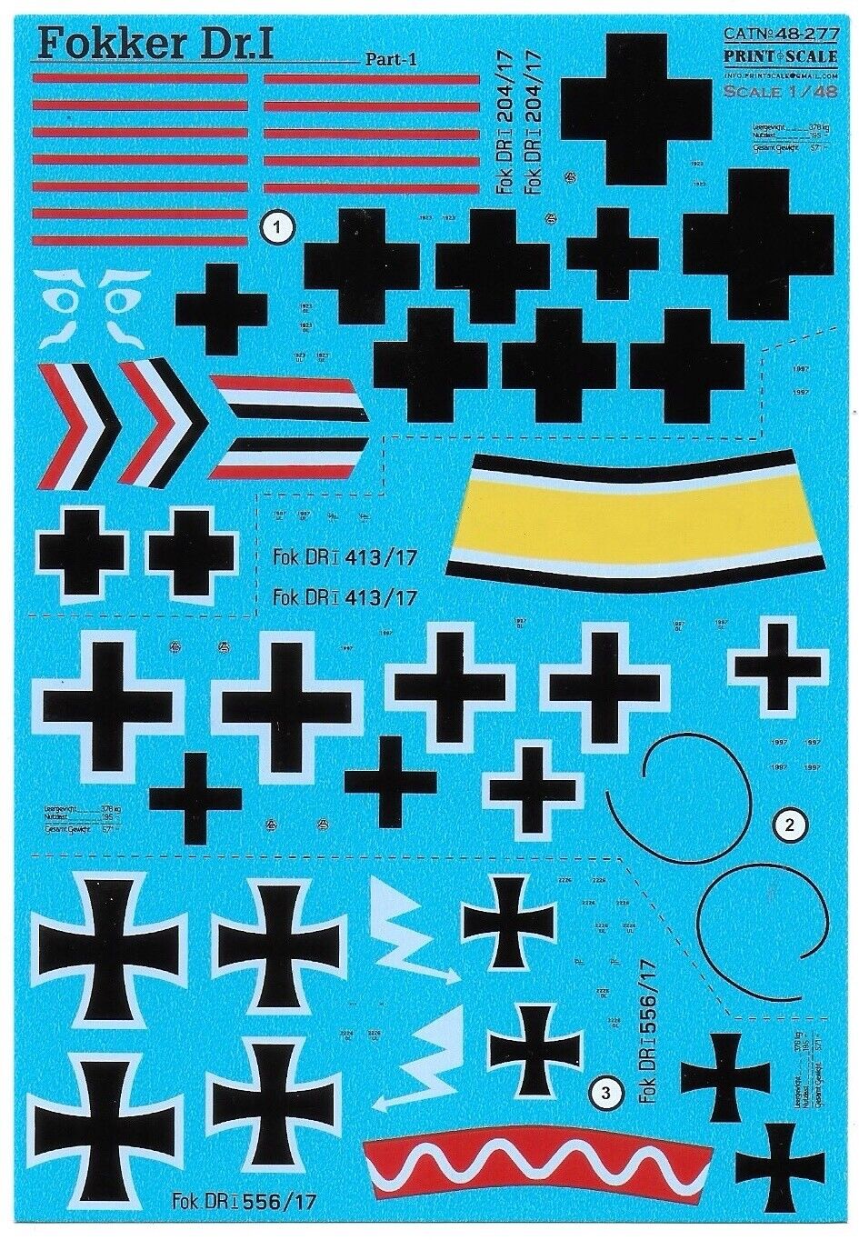 Print Scale PSL48277 1:48 Fokker Dr.I Part 1 1