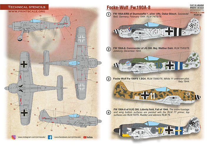 Print Scale PSL48284 1:48 Focke-Wulf Fw-190A-8 Part-2 1