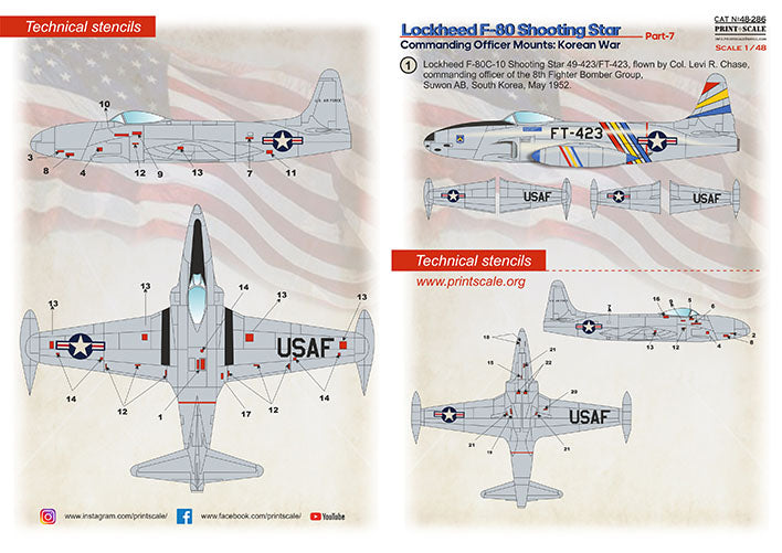 Print Scale PSL48286 1:48 Lockheed F-80 Shooting Star Part 7 / 1