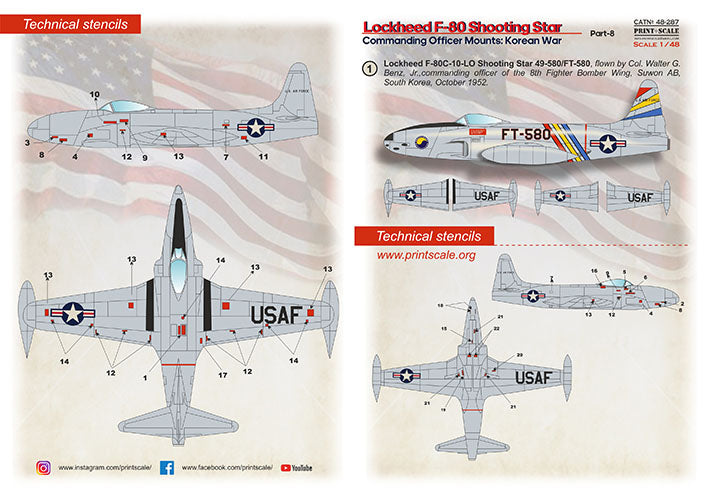 Print Scale PSL48287 1:48 Lockheed F-80 Shooting Star Part 8 1