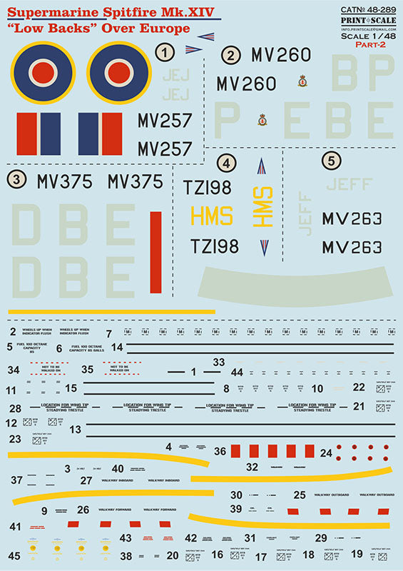 Print Scale PSL48289 1:48 Supermarine Spitfire Mk.XIV Low Backs Part 2 1