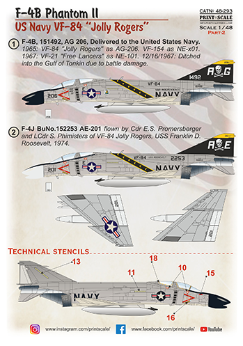 Print Scale PSL48293 1:48 McDonnell F-4B Phantom II
