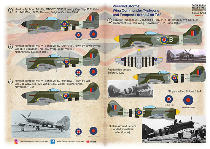 Print Scale PSL48294 1:48 Personal Storm Typhoon & Tempest 2nd TAF