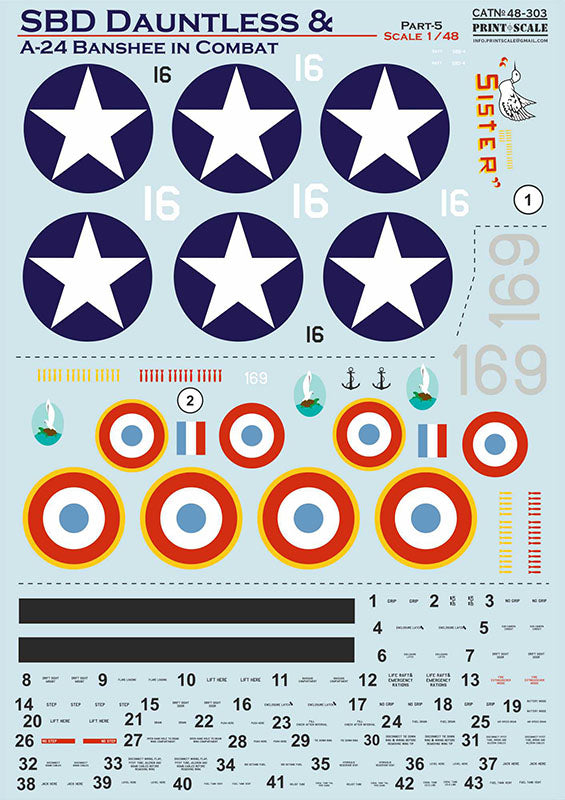 Print Scale PSL48303 1:48 Douglas SBD Dauntless & A-24 Banshee in combat