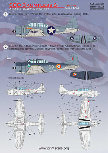 Print Scale PSL48303 1:48 Douglas SBD Dauntless & A-24 Banshee in combat