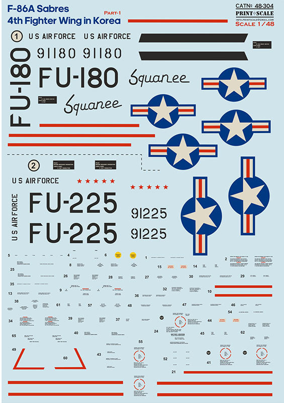 Print Scale PSL48304 1:48 North-American F-86 Sabre Part-1 1