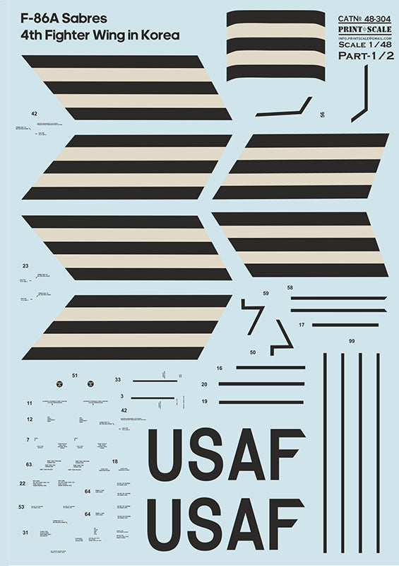 Print Scale PSL48304 1:48 North-American F-86 Sabre Part-1 1