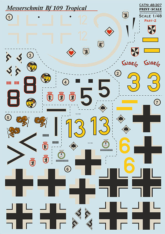 Print Scale PSL48307 1:48 Messerschmitt Bf-109 Tropical Part-2 1