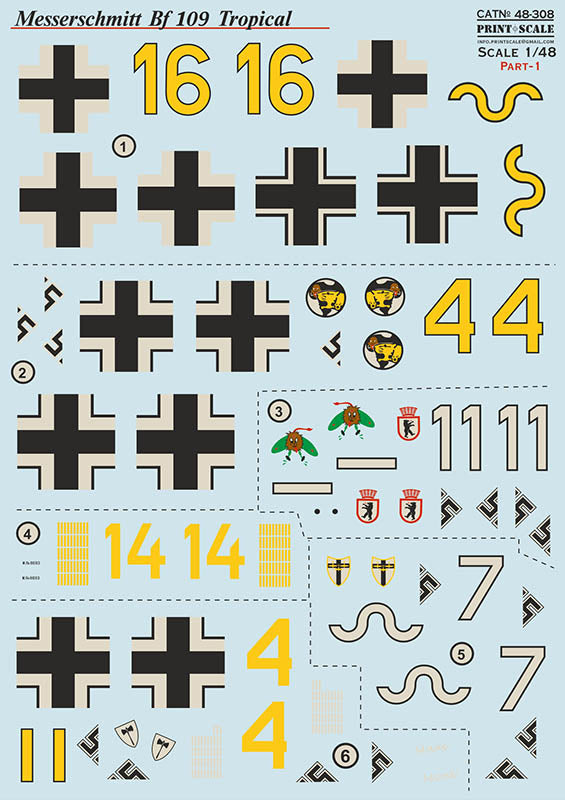 Print Scale PSL48308 1:48 Messerschmitt Bf-109