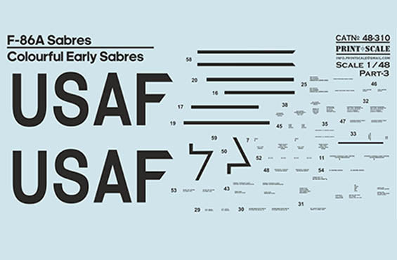 Print Scale PSL48310 1:48 North-American F-86A Colorful Early Sabres