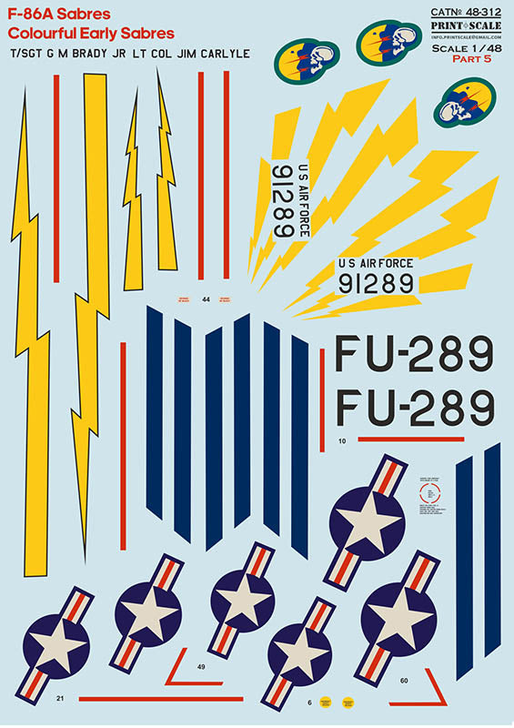 Print Scale PSL48312 1:48 North-American F-86A Colorful Early Sabres