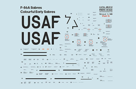 Print Scale PSL48312 1:48 North-American F-86A Colorful Early Sabres