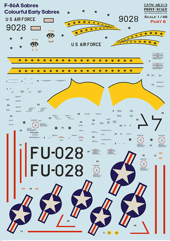 Print Scale PSL48313 1:48 North-American F-86A Colorful Early Sabres