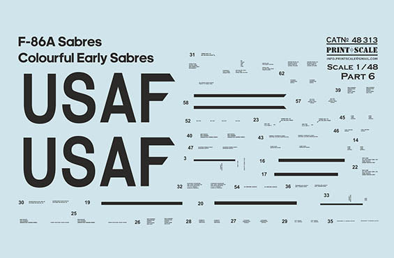 Print Scale PSL48313 1:48 North-American F-86A Colorful Early Sabres