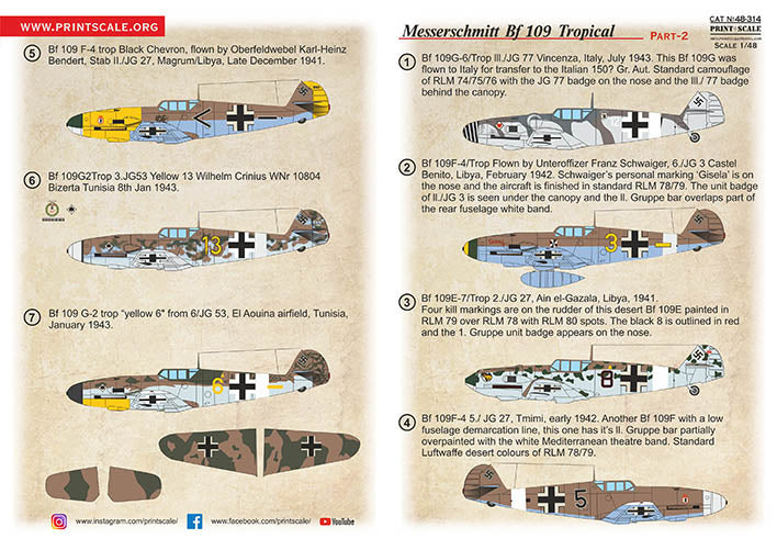 Print Scale PSL48314 1:48 Messerschmitt Bf-109