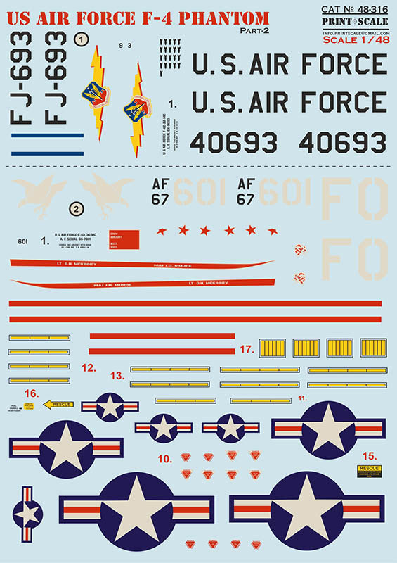Print Scale PSL48316 1:48 US Air Forces McDonnell F-4 Phantom