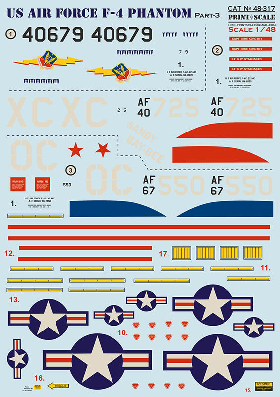 Print Scale PSL48317 1:48 US Air Forces McDonnell F-4 Phantom