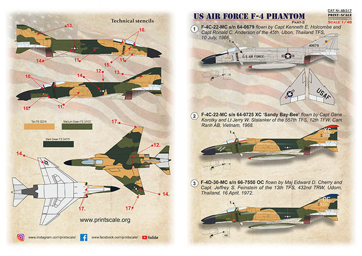 Print Scale PSL48317 1:48 US Air Forces McDonnell F-4 Phantom