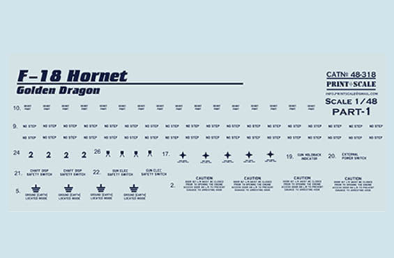 Print Scale PSL48318 1:48 F/A-18C Hornet Golden Dragon No.164909