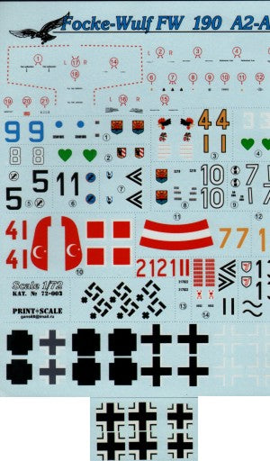 Print Scale PSL72002 1:72 Focke-Wulf Fw-190A2-A9