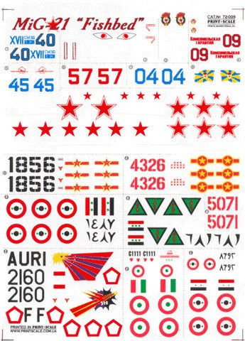 Print Scale PSL72009 1:72 Mikoyan MiG-21 Fishbed