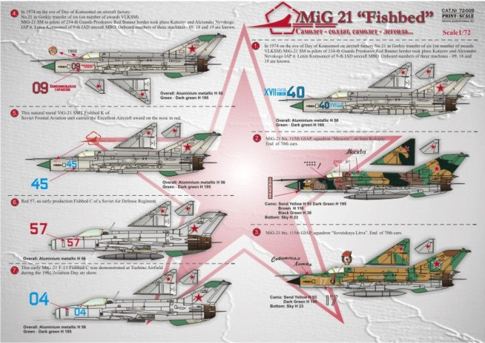 Print Scale PSL72009 1:72 Mikoyan MiG-21 Fishbed