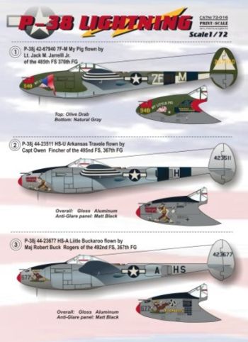 Print Scale PSL72016 1:72 Lockheed P-38H/P-38J Lightning Part 1