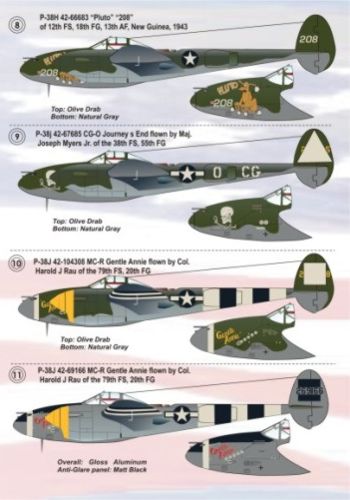Print Scale PSL72016 1:72 Lockheed P-38H/P-38J Lightning Part 1