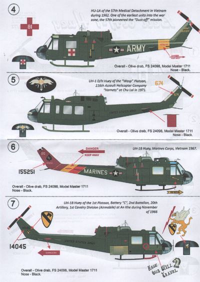 Print Scale PSL72019 1:72 Bell UH-1B/UH-1D Huey