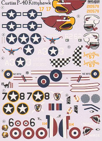 Print Scale PSL72023 1:72 Curtiss P-40 Kittyhawk Part 2 1