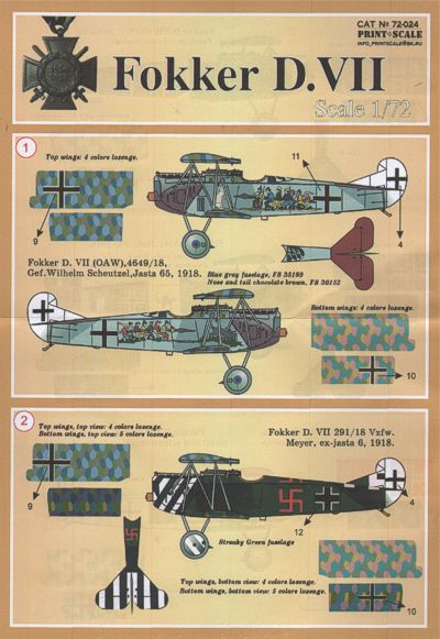 Print Scale PSL72024 1:72 Fokker D.VII Pt 1
