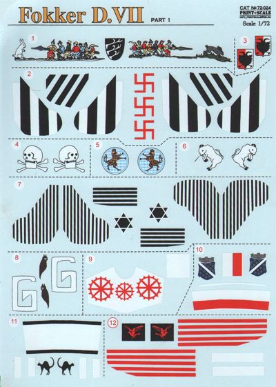 Print Scale PSL72024 1:72 Fokker D.VII Pt 1