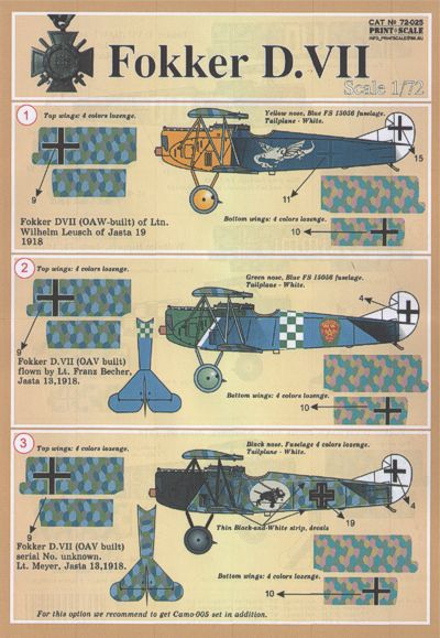 Print Scale PSL72025 1:72 Fokker D.VII Part 2