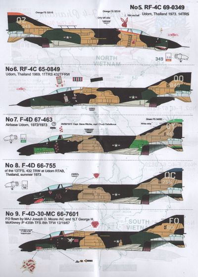 Print Scale PSL72029 1:72 F-4C/D/E RF-4C Phantom II Vietnam Decals