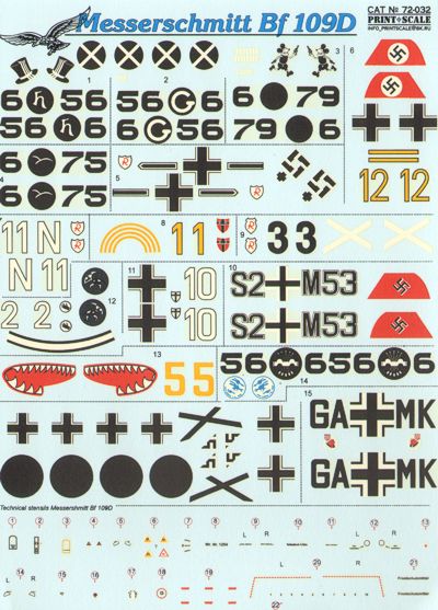 Print Scale PSL72032 1:72 Messerschmitt Bf-109D