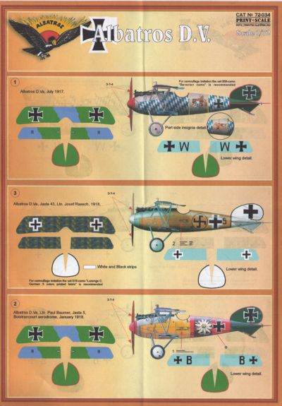 Print Scale PSL72034 1:72 Albatros D.V.I